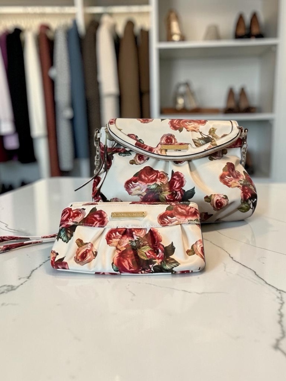 𝓙𝓾𝓲𝓬𝔂 𝓒𝓸𝓾𝓽𝓾𝓻𝓮 Romantic Rose Chain Strap Shoulder Bag & Matching Wallet